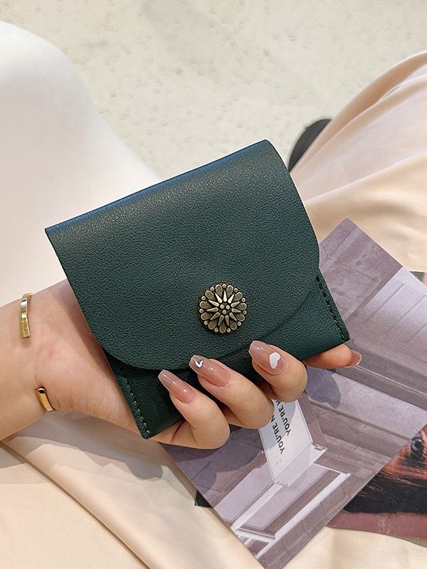 2024 New retro ultra-thin short wallet women's casual small coin purse mini multi-card small card holder