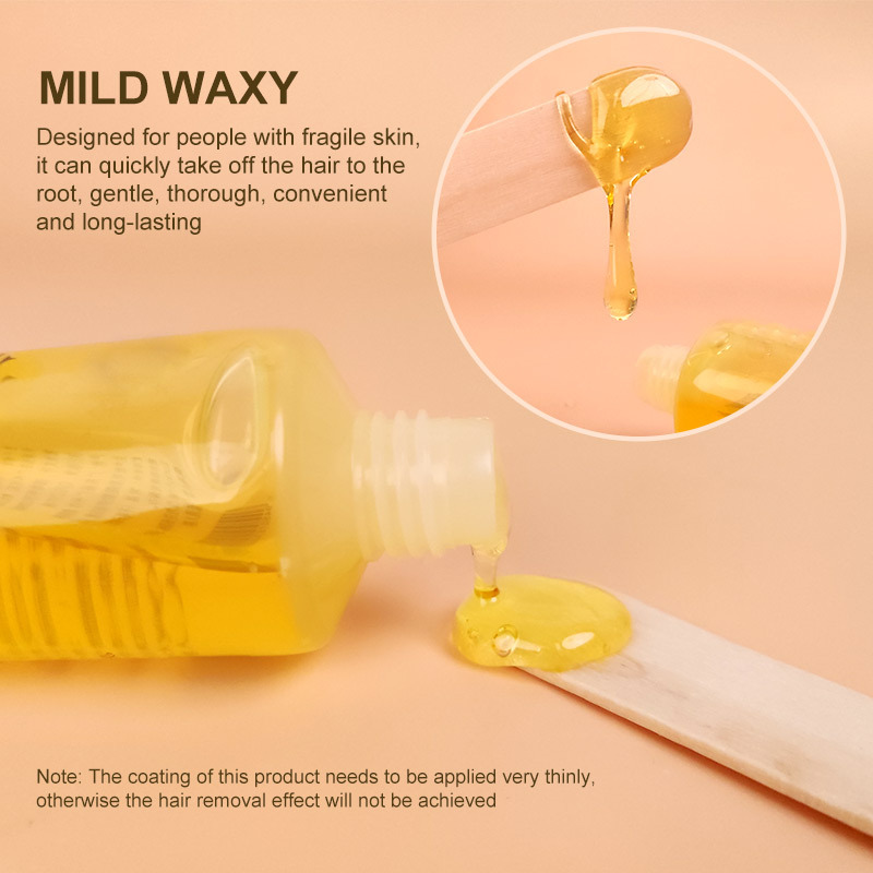 RUOALL Cross-border Export English Packaging Dehairy Beeswax 75G Send 2 Wooden Sticks Send 3 Dehairy Wax Paper