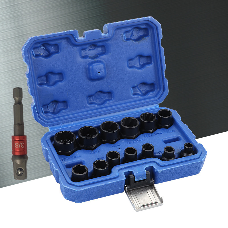Factory direct new high hardness 13pc broken nut Bolt extraction device broken nut removal tool