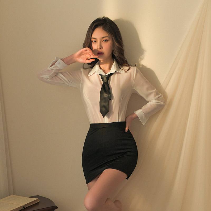 灌雲縣情趣內衣性感緊身包臀秘書OL制服誘惑教師套裝純欲絲襪批發