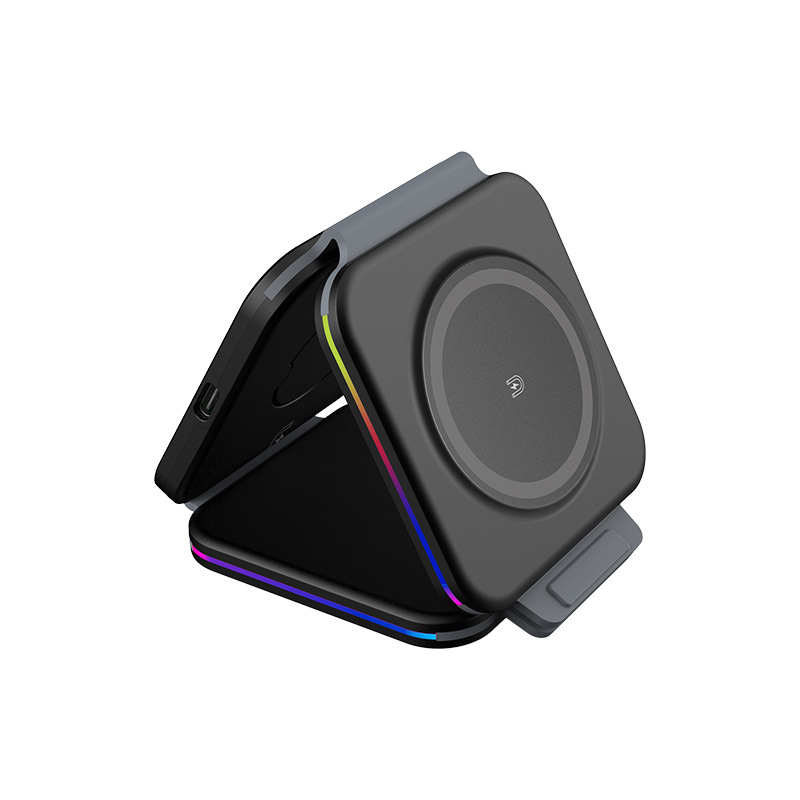 折りたたみ式多機能マグネット式スリーインワンワイヤレス充電器ファーウェイアップル15腕時計マグセーフ充電器|undefined