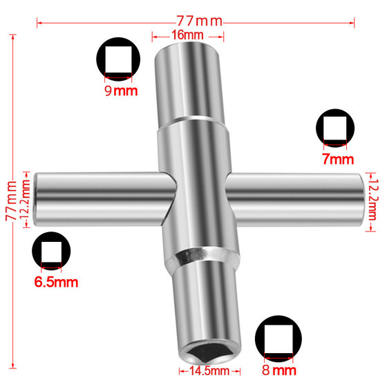4 in 1 silver wrench cross faucet wrench square wrench manual bathroom wrench hardware tools wholesale