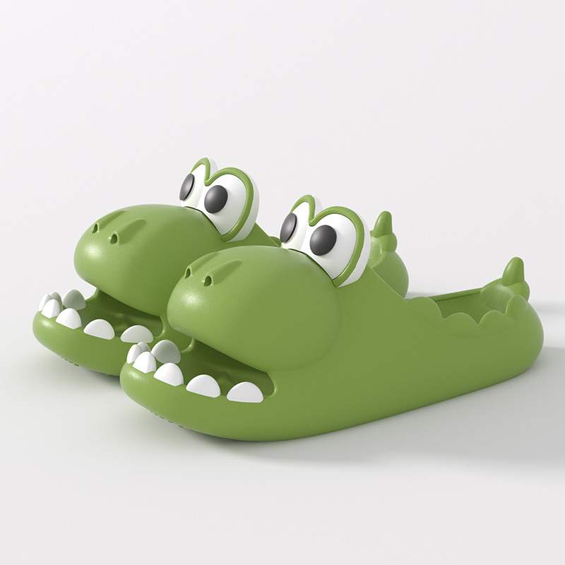 Slippers Women's Summer Cute Dinosaur Feeling Baotou Home Couple Thick Sole Non-Slip Fashionable Outwear Girl Heart Shoes