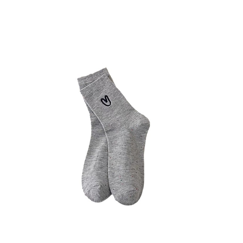 Summer new style dot yarn love socks women's mid-calf socks ins trendy all-match cute cartoon trendy socks women's pile socks