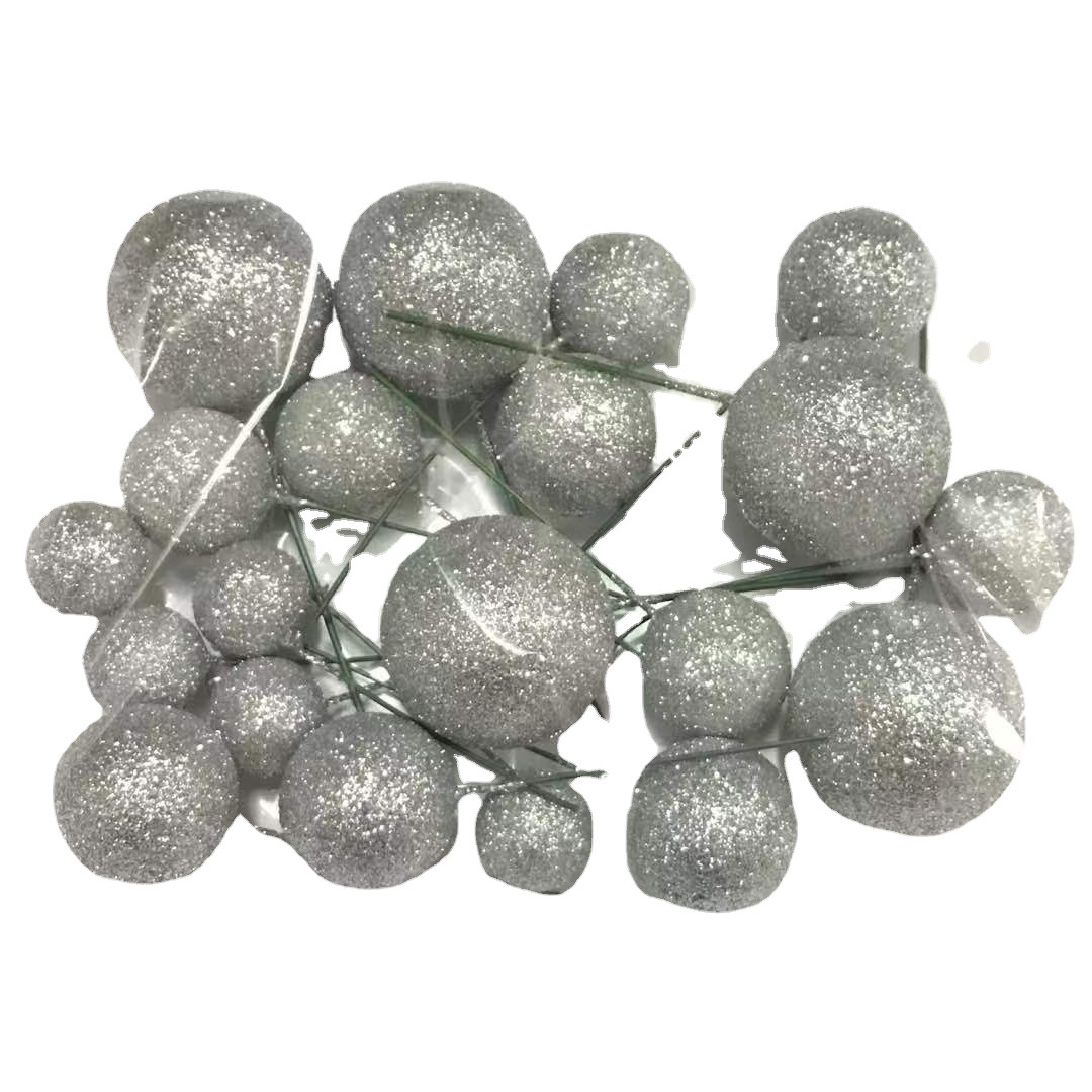 Wholesale gold ball silver ball color ball glitter ball glitter Golden cake foam ball decorative plug-in spot