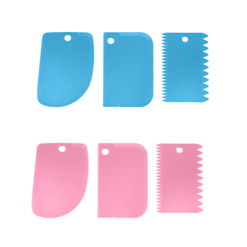 Baking Tools Three-Piece Cream Scraper Cream Gum Scraper Cutting Scraper Cake DIY Plastic Scraper