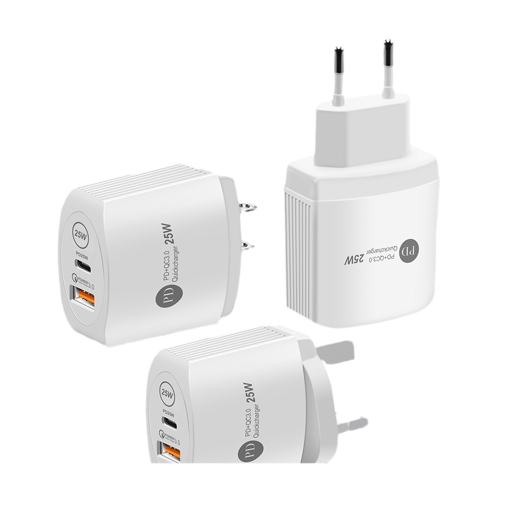 Private model PD25W for Android Huawei Apple charging head USB multi-port charger American standard fast charging charging head
