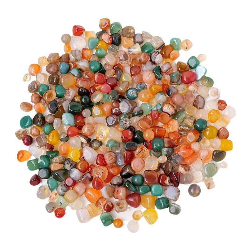 Natural colorful agate gravel Crystal aromatherapy fragrant stone home for Manza plate agate stone eight arch repair plate gem