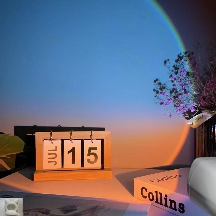 Sunset light atmosphere sunset sunset projection light internet celebrity photography photography light cute robot night light gift