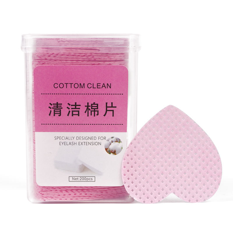 Wholesale grafting eyelash glue wipe nail removal cotton heart-shaped cleaning cotton eyelash tweezers cleaning cotton sheet