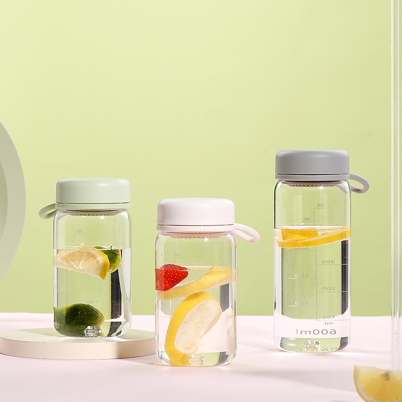 Small Fresh Plastic Cup Female Student Portable Water Cup Men's Summer Outdoor Tea-making Transparent Water Cup with Strainer