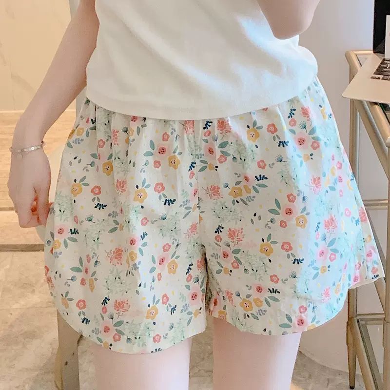 Shorts Women's Summer Thin High Waist Sports Pants Summer Cool Floral Loose Wide Leg Pants Home Casual Pants Shorts