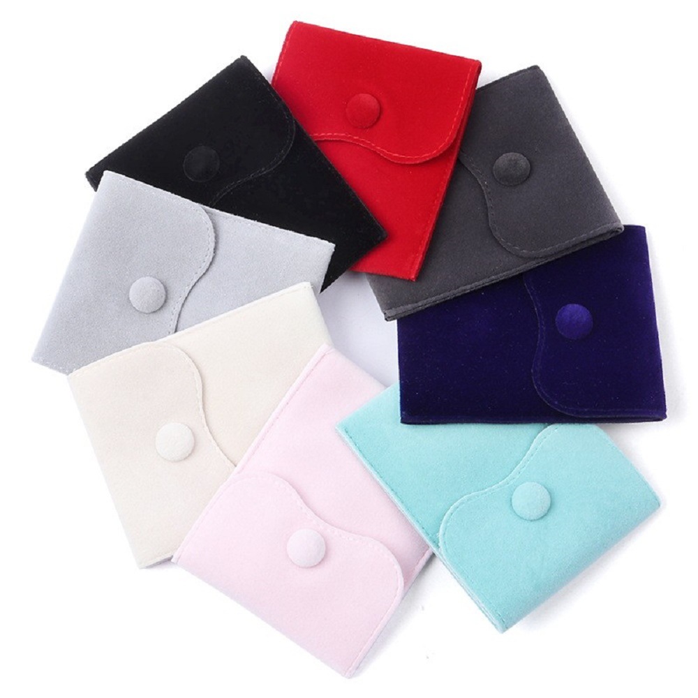 Jewelry Storage Bag Snap Fleece Bag Portable Dustproof Jewelry Bag Ring Bag Earrings Necklace Jewelry Packaging Bag