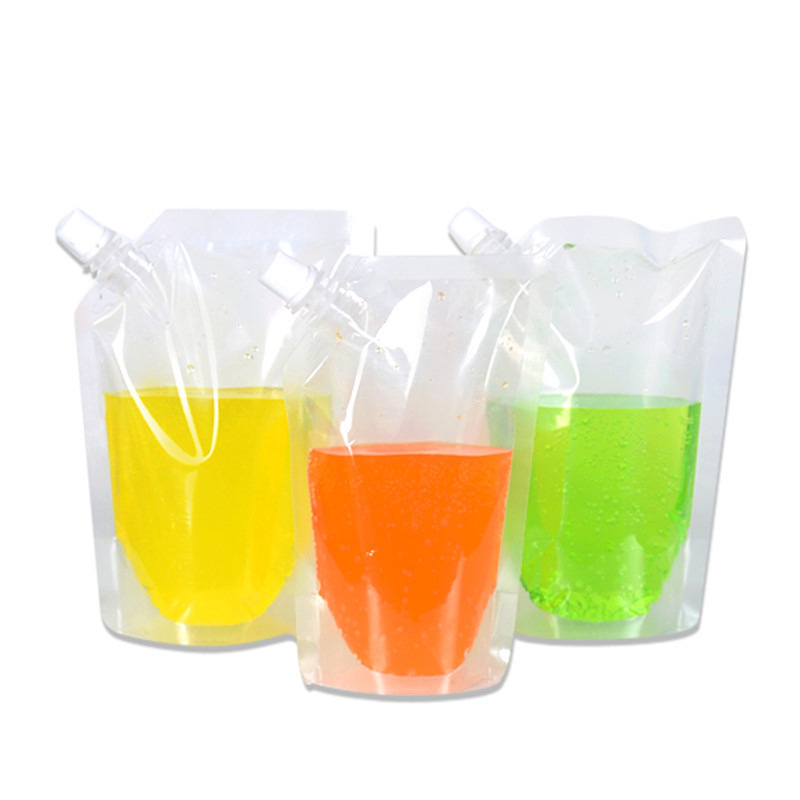 Suction nozzle bag disposable beverage bag Chinese medicine plum soup soybean milk beer bag transparent self-supporting suction nozzle packaging bag wholesale