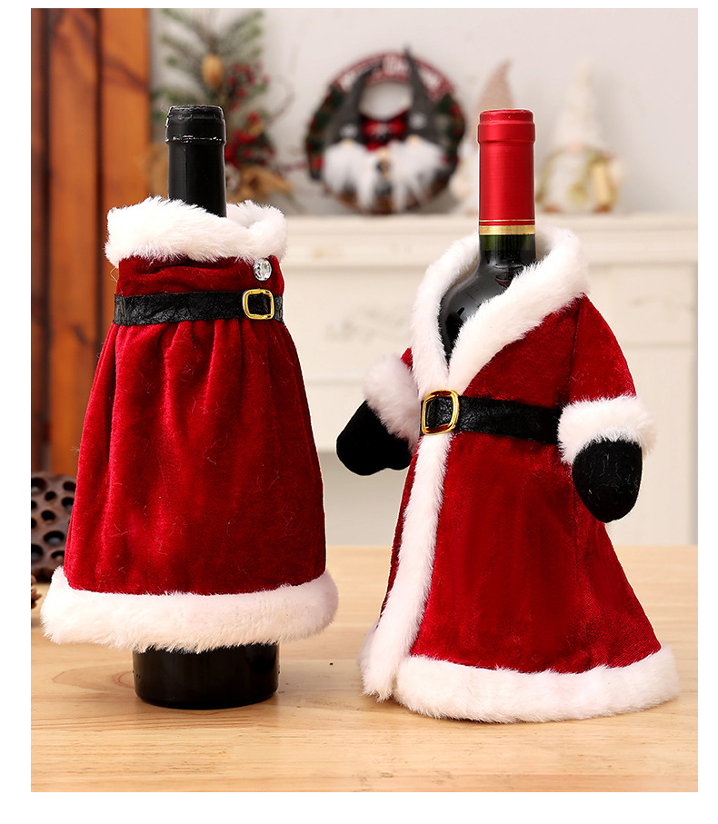 Décorations de Noël transfrontalières neuves Robe Robe Ensemble de bouteilles de vin Ensemble de vin de Noël créatif Décoration de table à manger à domicile_voghion.com