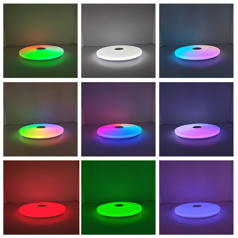 Rgb シーリングライト Bluetooth スピーカーカラフルな Ledtuya リビングルームカラオケルーム追跡ライトサウンド起動照明器具|undefined