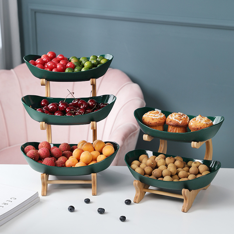 Fruit Plate Living Room Coffee Table Creative Modern Home Ornaments Multi-layer Nordic Style Internet-famous Light Luxury Plastic Food Tray