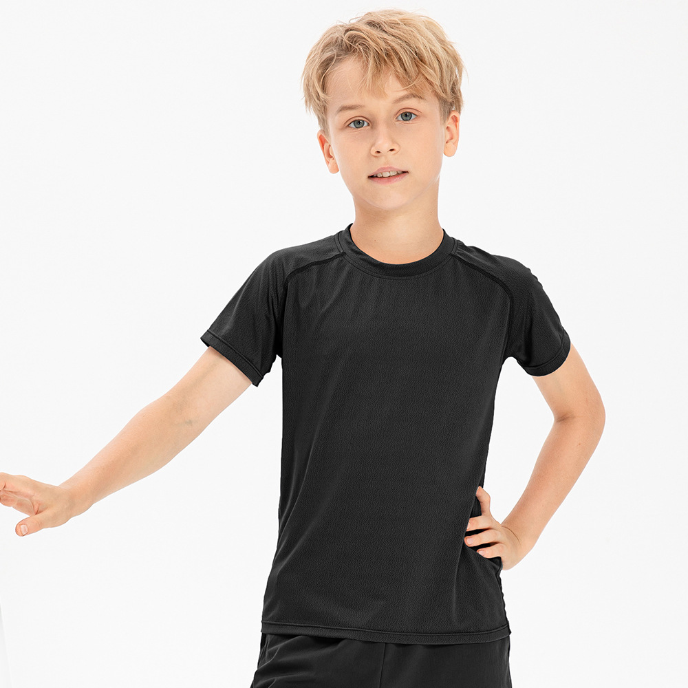 Children's Sports short sleeve ice feeling quick-drying children's clothing loose breathable workout clothes boys' running T-shirt top 23208