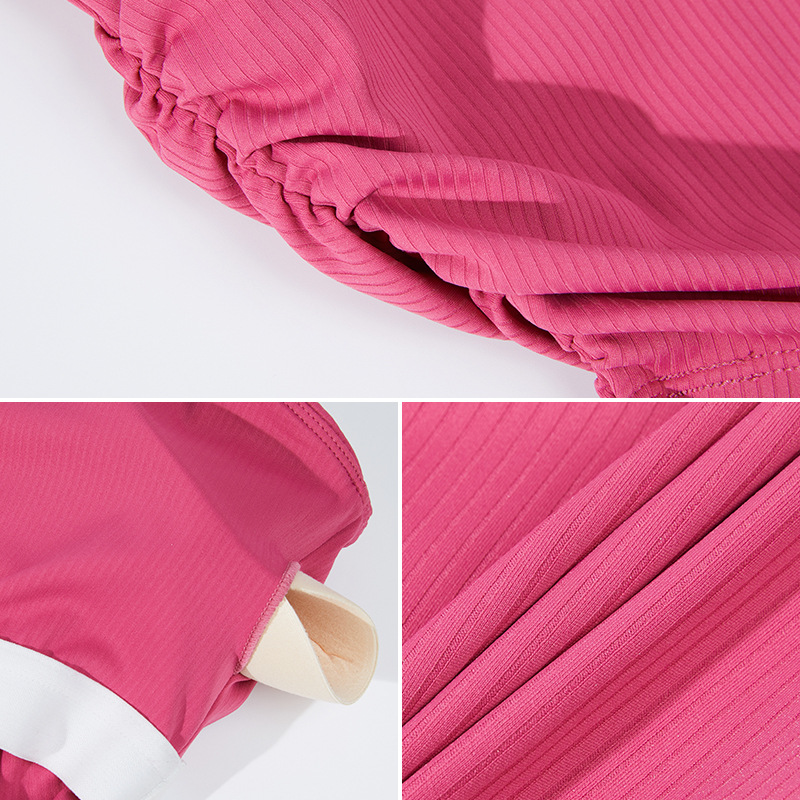 Autumn and winter New wrapped chest yoga clothes top women's thread pleated tube top quick-drying slim sports underwear fitness clothes