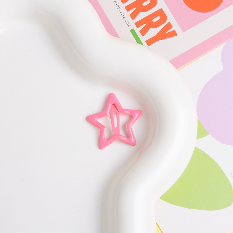 Polka dot star hairpin trumpet headdress student five-pointed star hairpin Princess broken hairpin girl BB clip color hair accessories