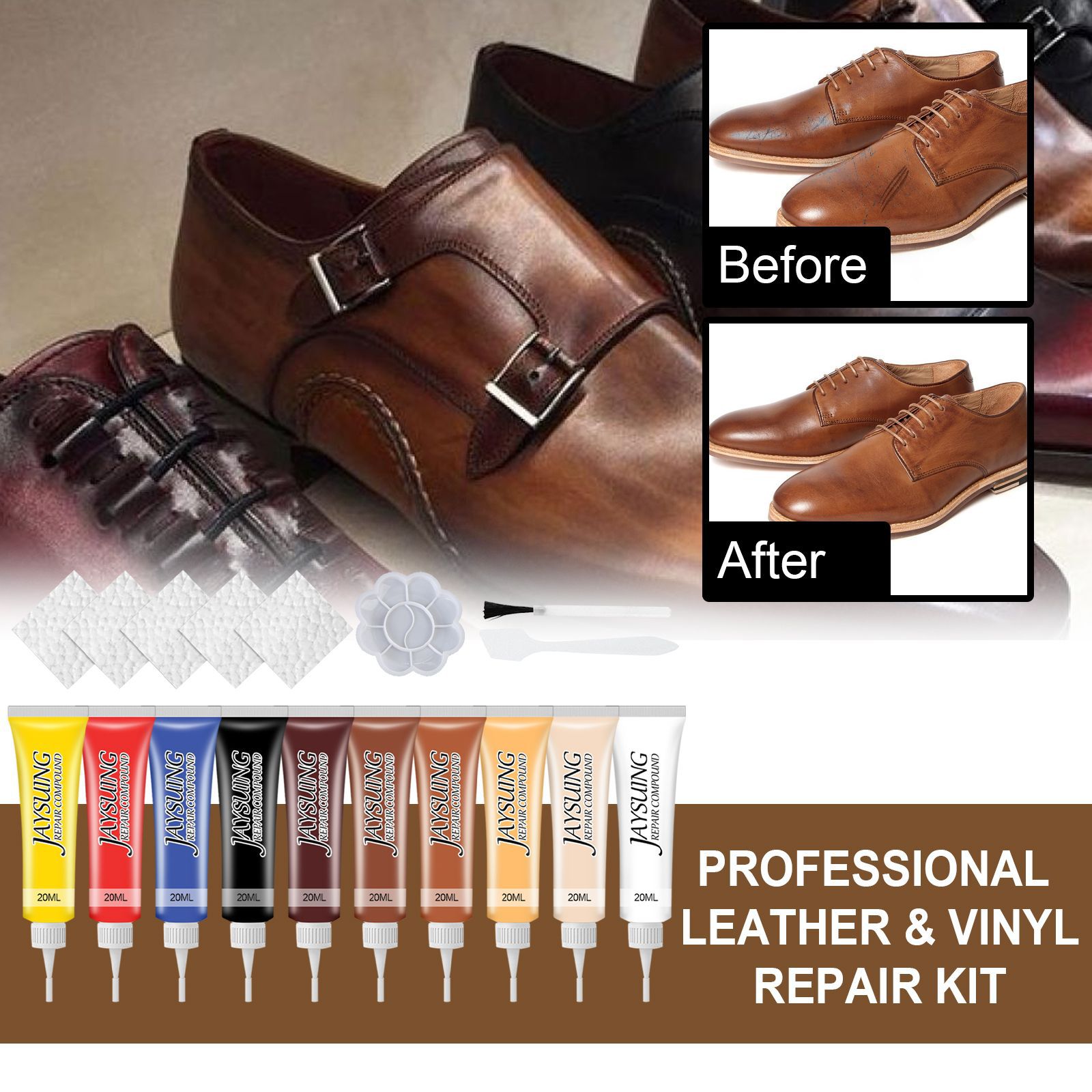Jaysuing leather color patch cream leather coat leather shoes coloring agent car leather seat leather renovation color supplement
