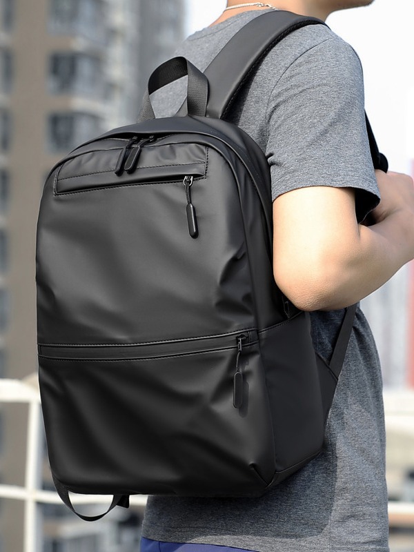 跨境简约男士双肩包大容量笔记本电脑包休闲双肩包中大学生书包