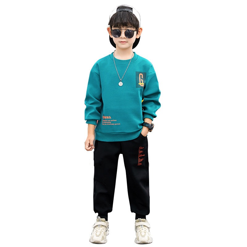 Boys' Autumn Sweater Suit Big Boy 2023 Spring and Autumn New Children's Western Style Sports Clothes Trendy Children