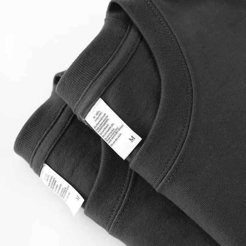 320g heavy American cotton short-sleeved T-shirt couple solid color top casual plus size bottoming shirt men and women bottoming shirt