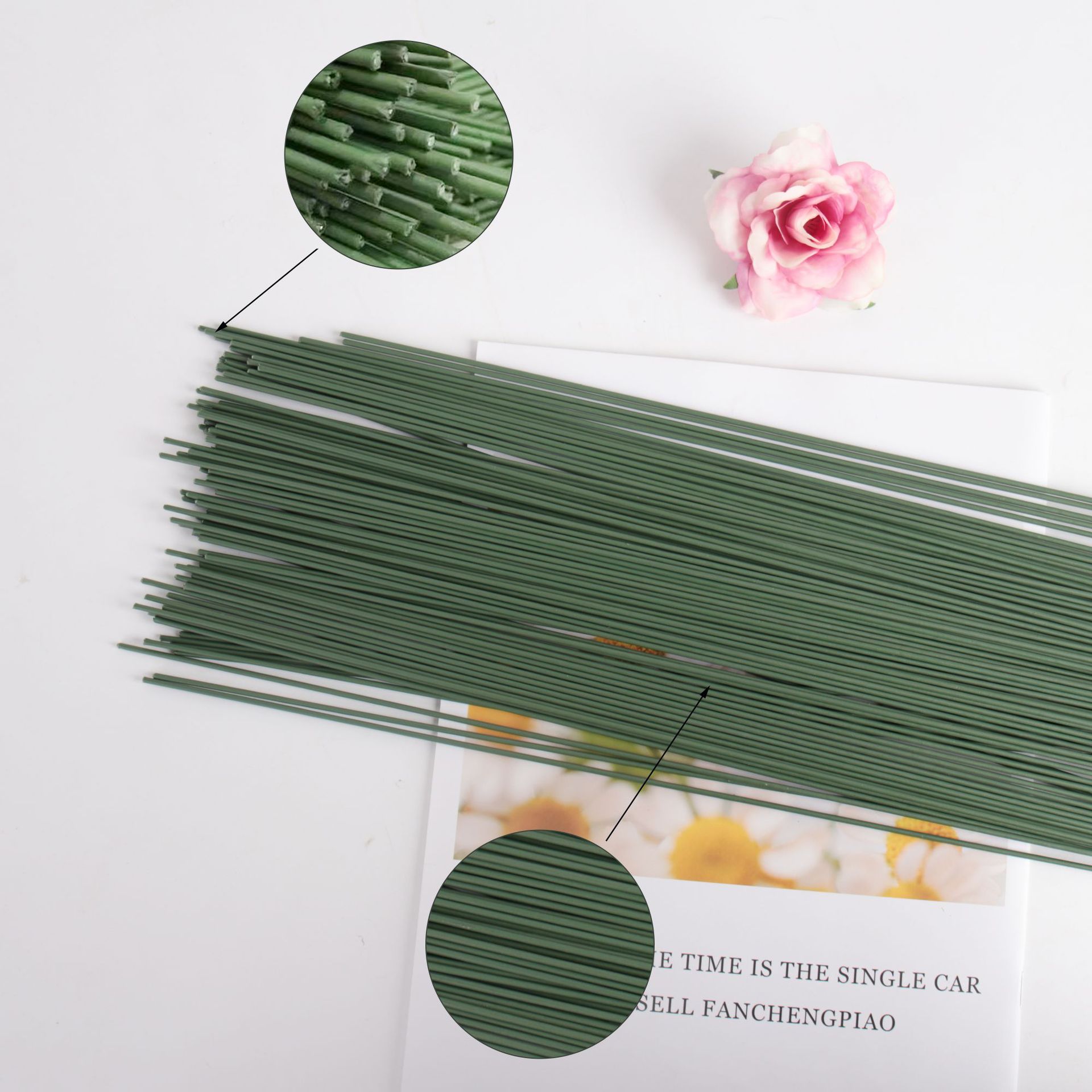 No. 2 plastic flower Rod soap flower rose iron wire plastic material artificial flower tape wholesale DIY production