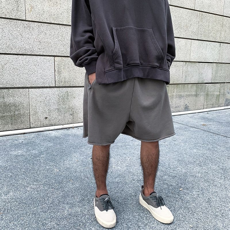 Cross-border KANYE coconut SEASON 6 KANYE pure cotton yeezy sports gray shorts men's high street Non-Fog