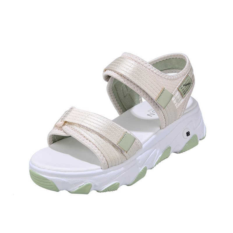Chanel Style Sandals Women's 2020 Summer New Style Flat Sandals with Trendy Beach Shoes with Velcro Platform Sports Sandals