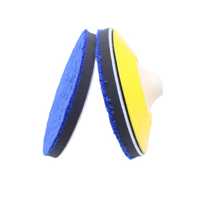 Supply 3/4/5/6/7 inch car beauty polishing wax sponge fiber wax collection tray blue towel sponge tray
