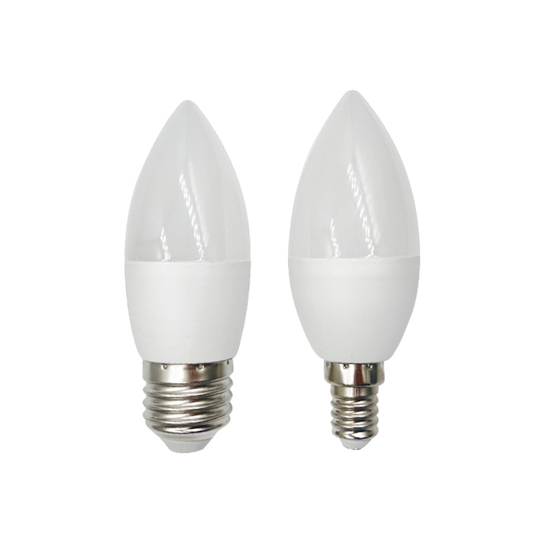 led Tip Bubble Candle Bulb Energy-saving Plastic-coated Aluminum Constant Current Flicker-free Wide Pressure E27e14 Screw Pull Tail Light Bulb Wholesale