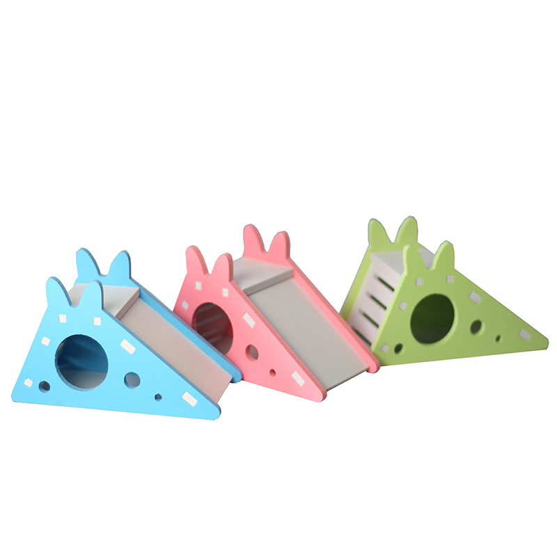 Factory wholesale pet supplies hamster ecological wood pet slide toy Golden Bear Dasheng hamster slide nest