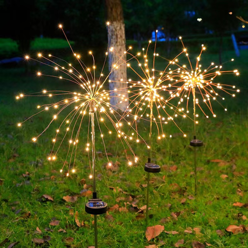 Solar smoke lamp Lawn ground plug Christmas light string outdoor courtyard 0 electricity bill led holiday starry lights
