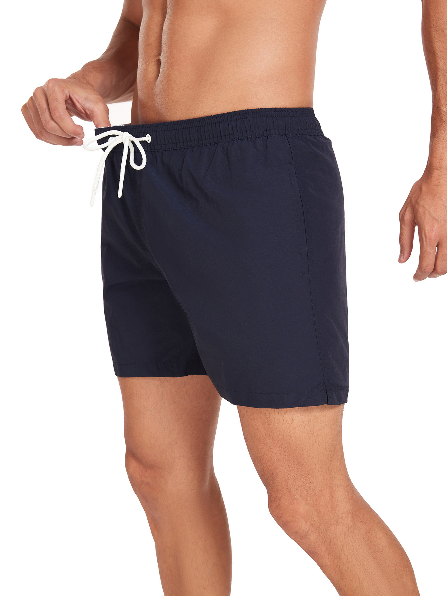 Men's elasticized waistband swimsuit with mesh lining shorts quick-drying swimming trunks pocket beach shorts