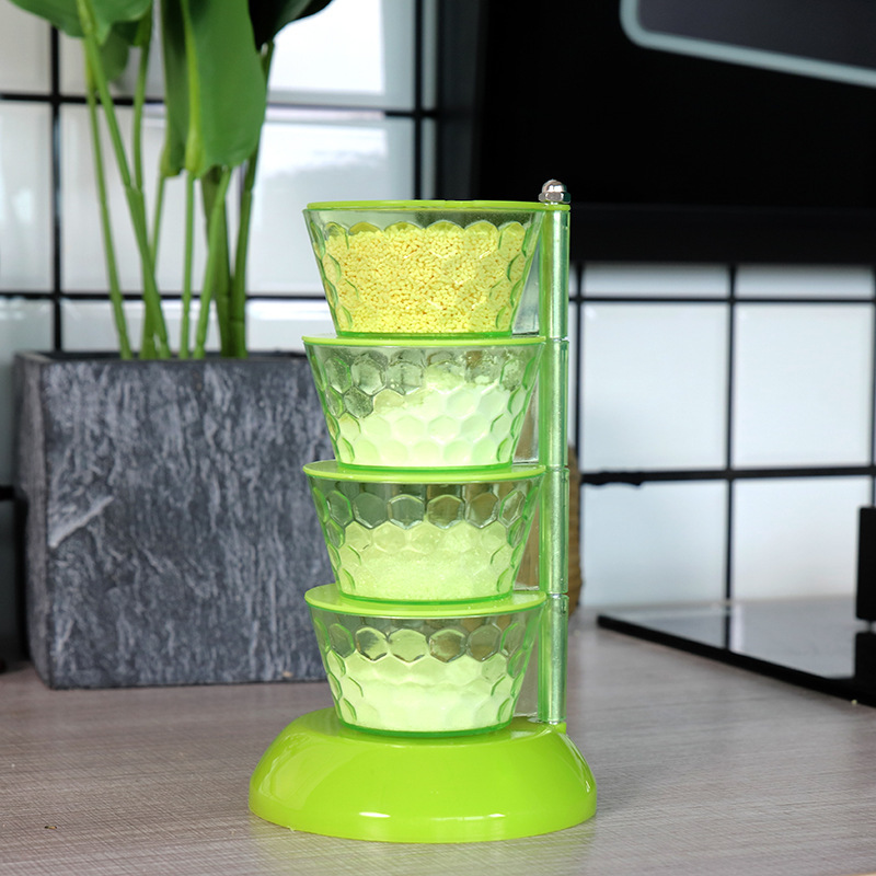 Kitchen Vertical Crystal Rotating Seasoning Box Set Seasoning Tank Storage Box Kitchen Household Seasoning Box Multi-Layer