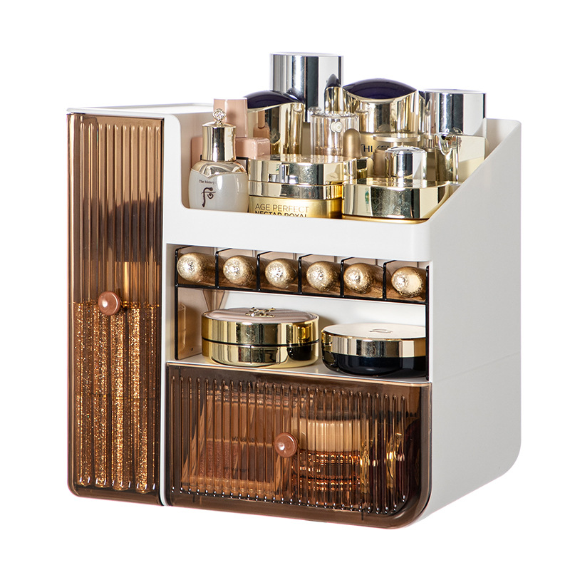 Haixing strictly selected light luxury cosmetics storage box large capacity lipstick mask skin care products desktop finishing storage box
