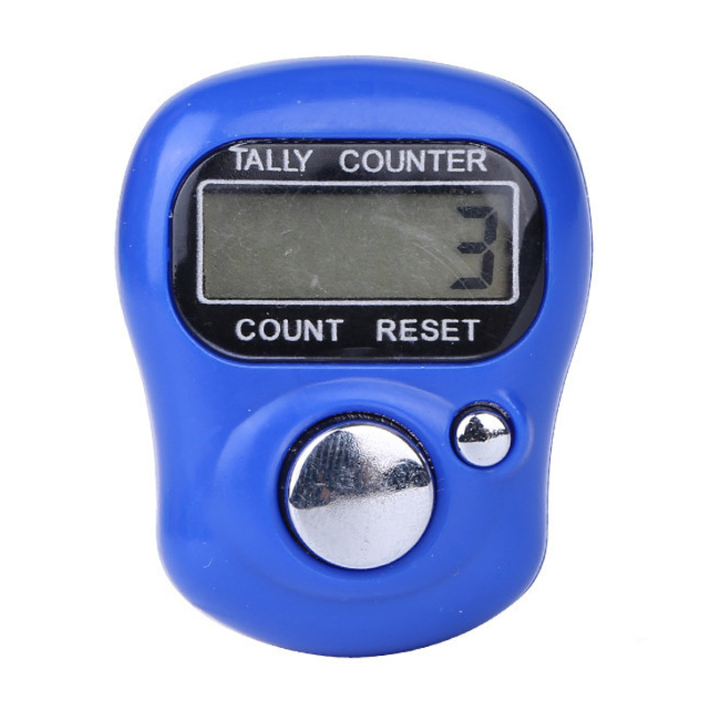 Mini ring counter digital display counter mini manual pedometer card packaging multi-color optional