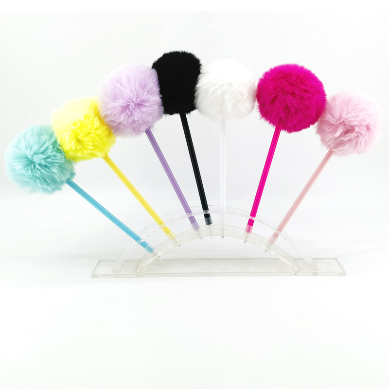 Creative new brush cute plush gel pen manufacturers wholesale imitation Rex rabbit brush pen gift pen ball pen