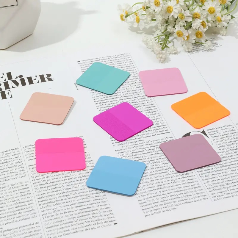 45*45 Square Translucent Post-it Notes PET Post-it Transparent Index Stickers Fluorescent Color Morandi Color Index Stickers