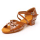 Girls' Latin Dance Shoes Soft-soled Low-heeled Girls Dance Shoes Children's Wear-resistant Performance Cha Dance Shoes