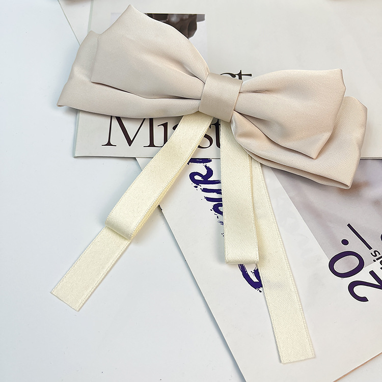 Grande fiocco nastro forcina orizzontale clip copricapo temperamento accessori per capelli alto senso indietro testa superiore clip molla clip all'ingrosso_voghion.com