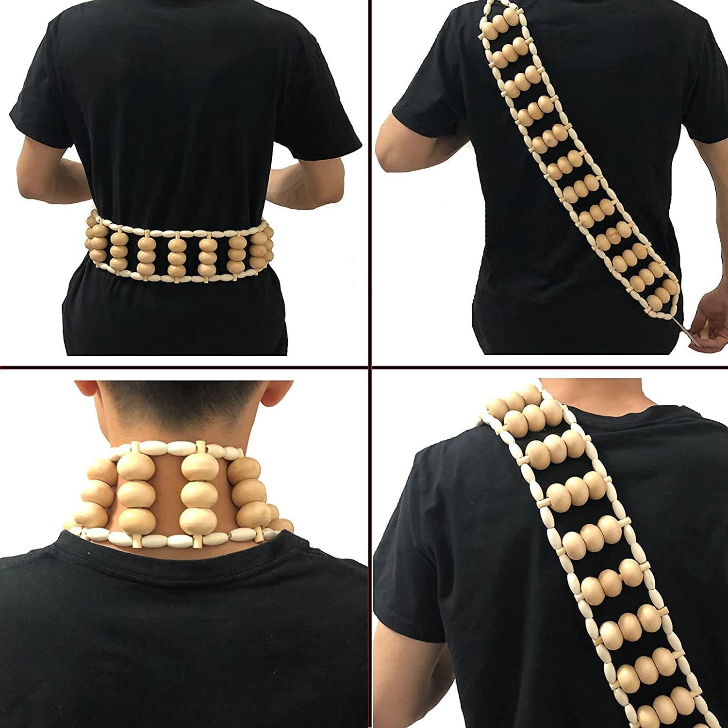 Amazon Pull Back Wooden Massager Simple Operation Manual Open Back Strip Massage Meridian Cervical Spine Artifact Roller