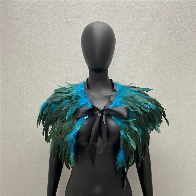 Amazon Halloween Feather Shawl Cape Waistcoat Fake Collar Masquerade Props Costume Costume Accessories