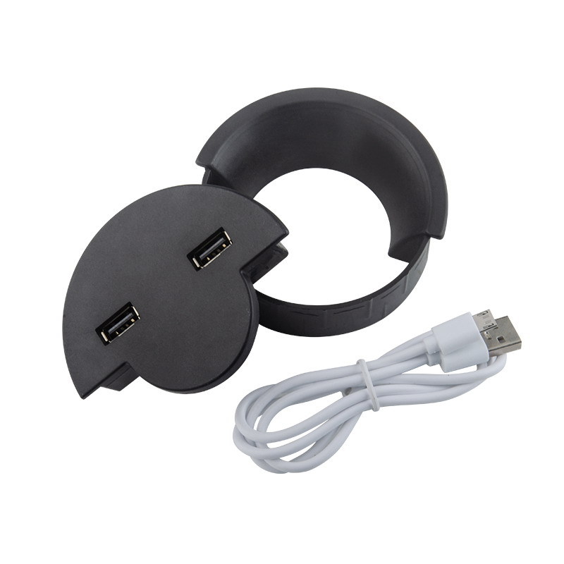 Computer Desktop USB cable box desktop cable box plastic threading box round wire hole cover threading