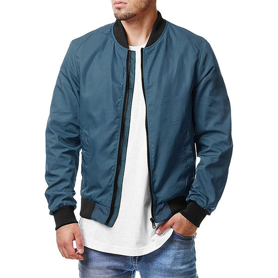 European and American New Men's Aviator Jacket Spring and Autumn Cross-border Casual Trendy Large Size Men's Zipper Men's Jacket 5XL
