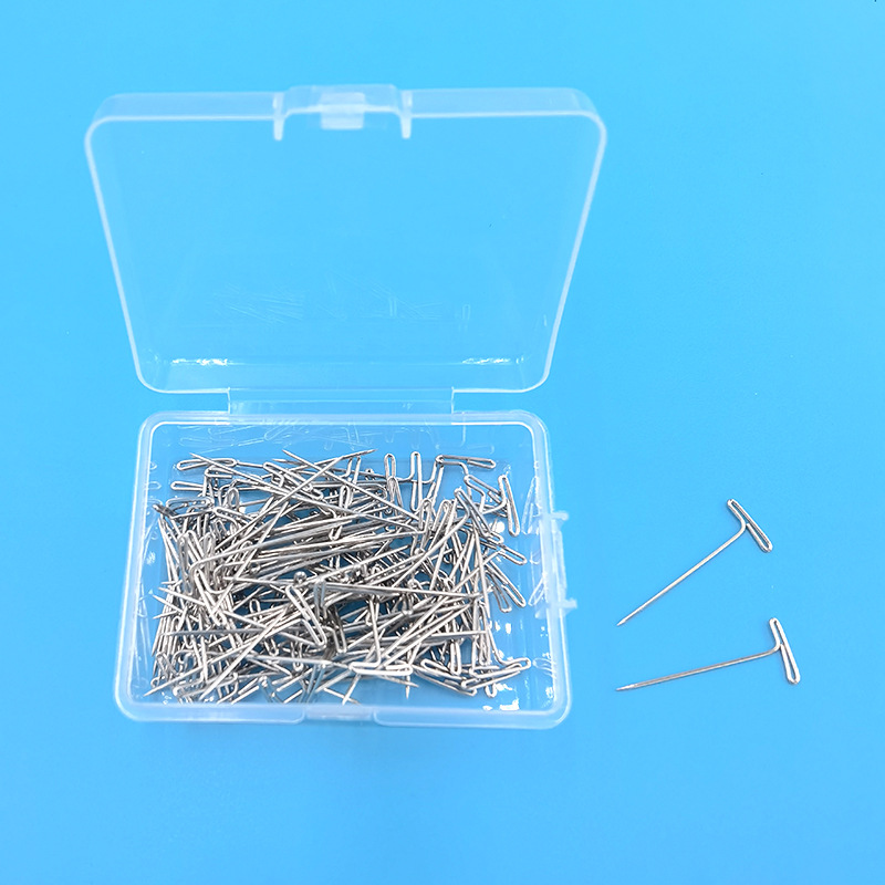 Amazon Metal T-shaped Steel Needle T-shaped Needle Wig Hair Extension Fixing Needle Cross-border T-shaped Needle Positioning Needle T-shaped Needle Boxed