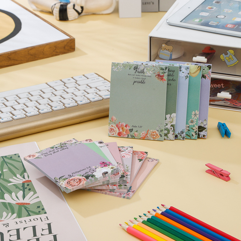 Cross-border journal note paper flower ins fresh n-Times stickers tearable message strip memo material collage base stickers
