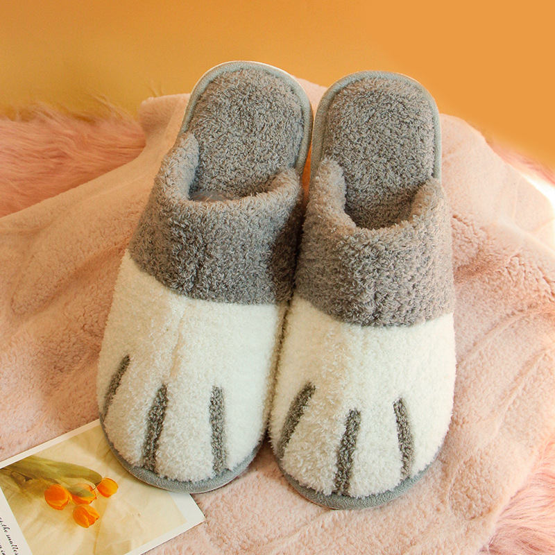 Cross-border Home Moon Shoes Summer Anti-slip Shoes Cute Cotton Slippers fleece-lined Warm Baotou Cat Claw Winter Slippers